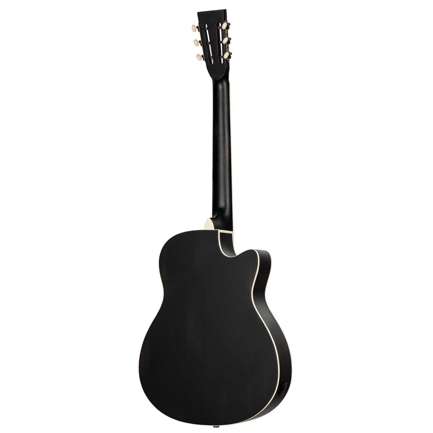 ORTEGA Americana Series Resonatorgitarre 6 String Lefty - Distressed Black / Antique Brass HW