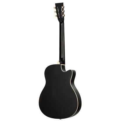 ORTEGA Americana Series Resonatorgitarre 6 String Lefty - Distressed Black / Antique Brass HW