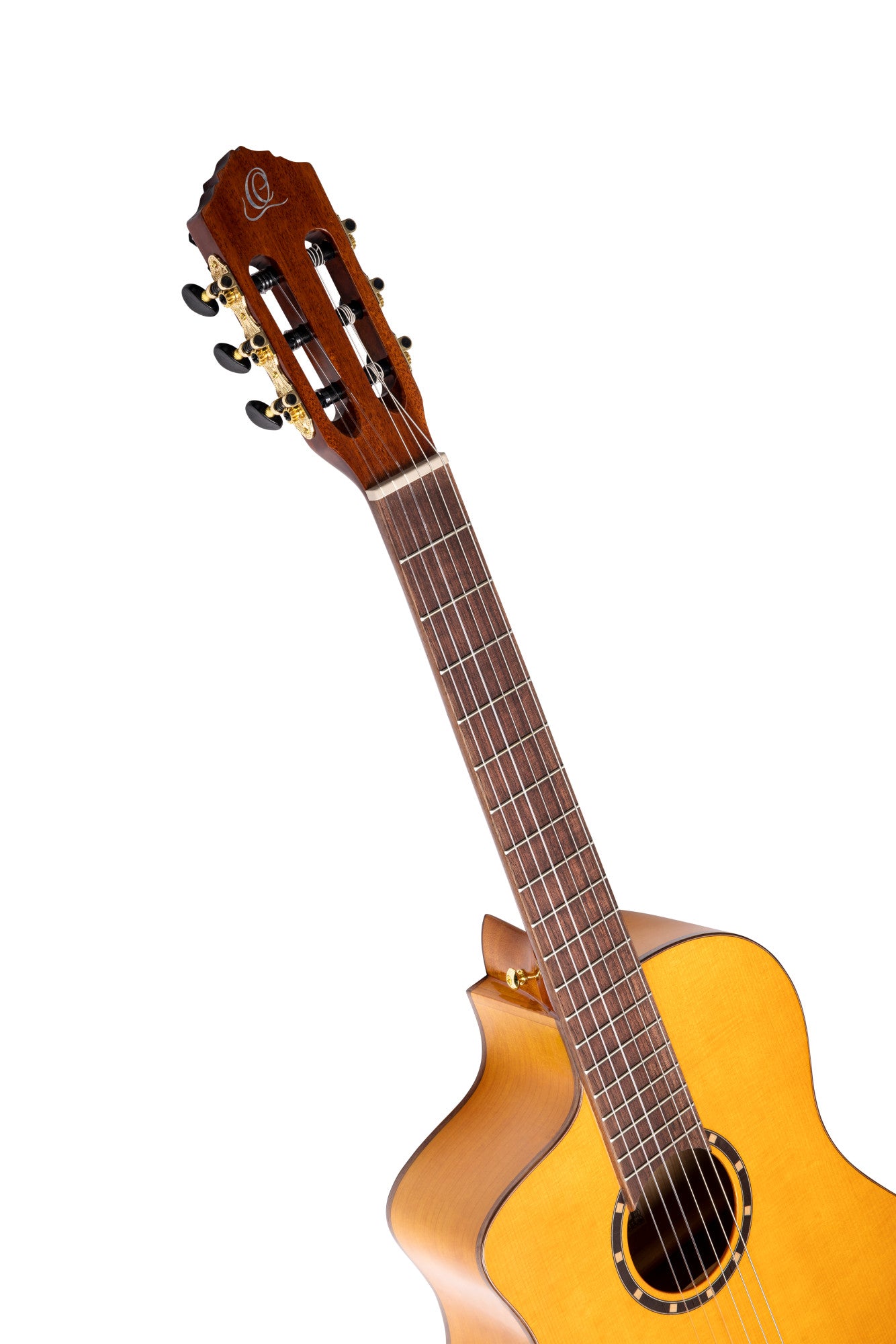 ORTEGA Family Series Pro 4/4 Konzertgitarre 6 String Lefty - Massive Fichte / Cypress Gloss Stain Yellow + Bag
