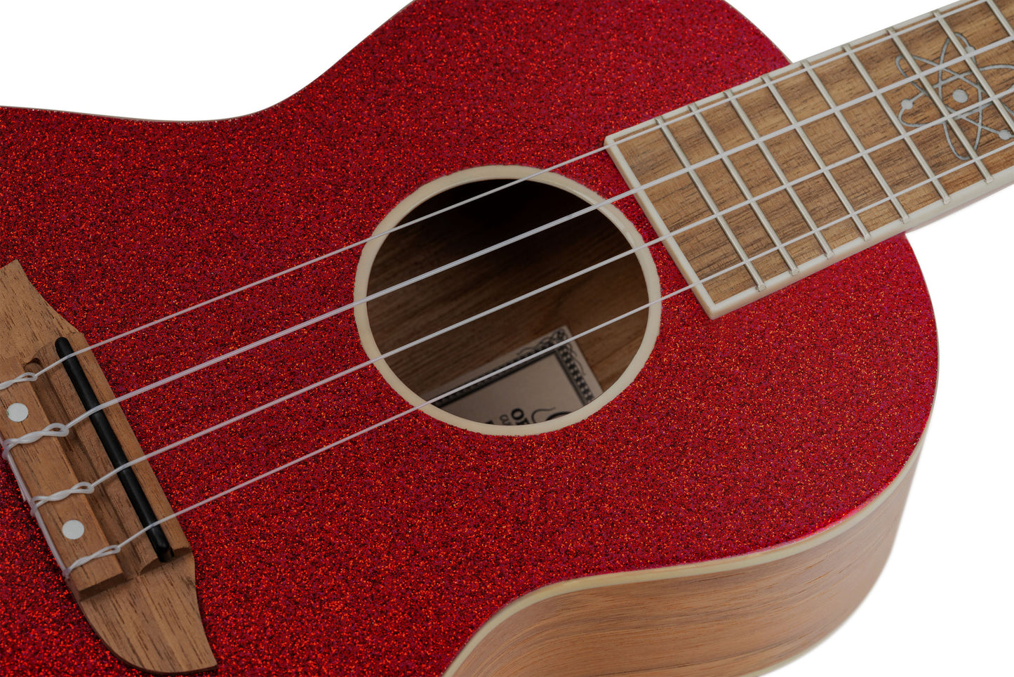 ORTEGA Element Serie Konzert Ukulele 4 String - Spruce / Catalpa Metallic Red + Bag