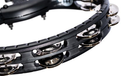 MEINL Percussion Traditional Mountable ABS Series Molded ABS Tambourine - Black/Nickel-Plated Jingles