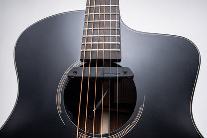 IBANEZ Jon Gomm Signature Acoustic Guitar 6-String - Black Satin Top / Natural High Gloss Back and Sides + Case