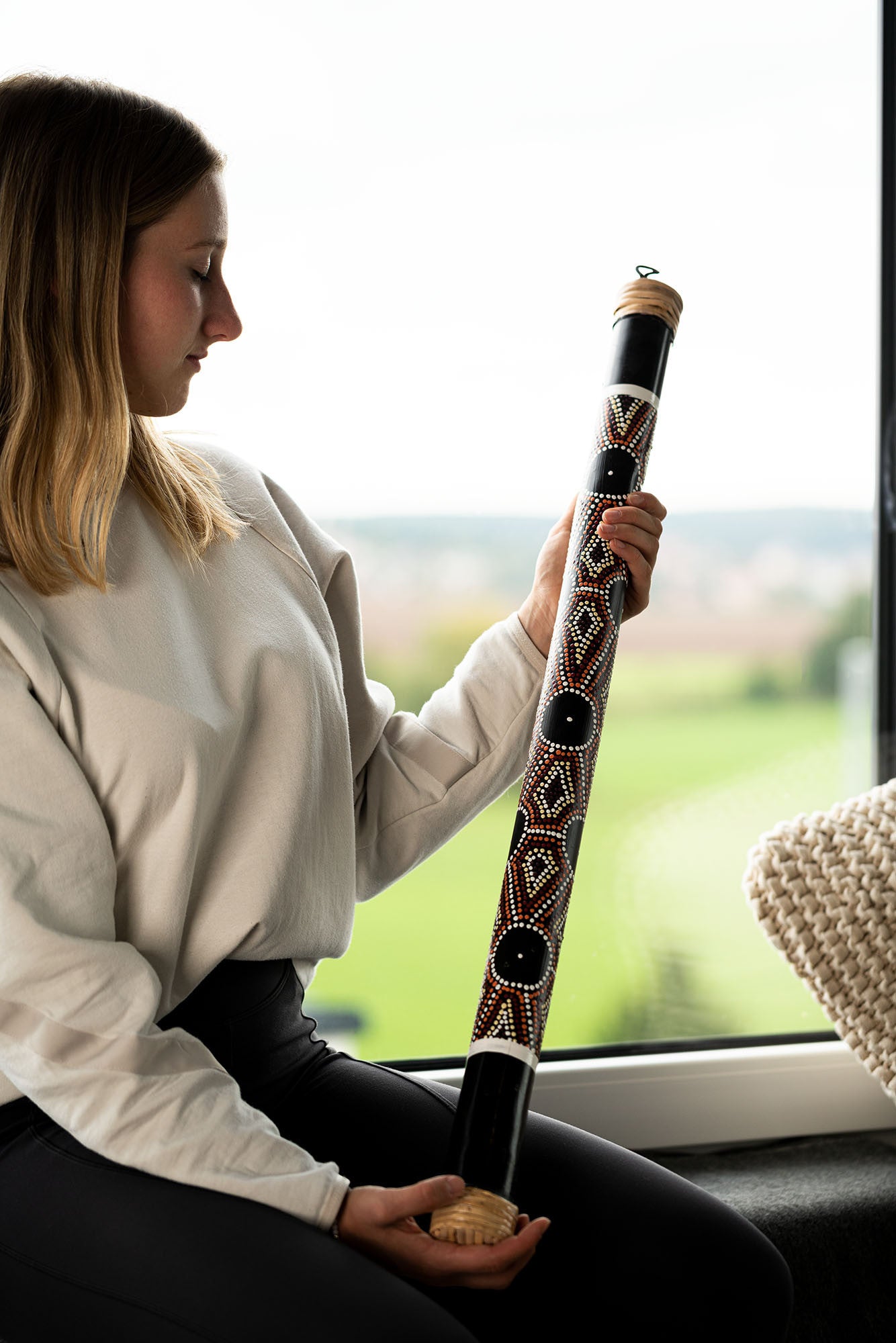 Meinl Sonic Energy Bamboo Rainstick Medium - Gepunktet/Schwarz