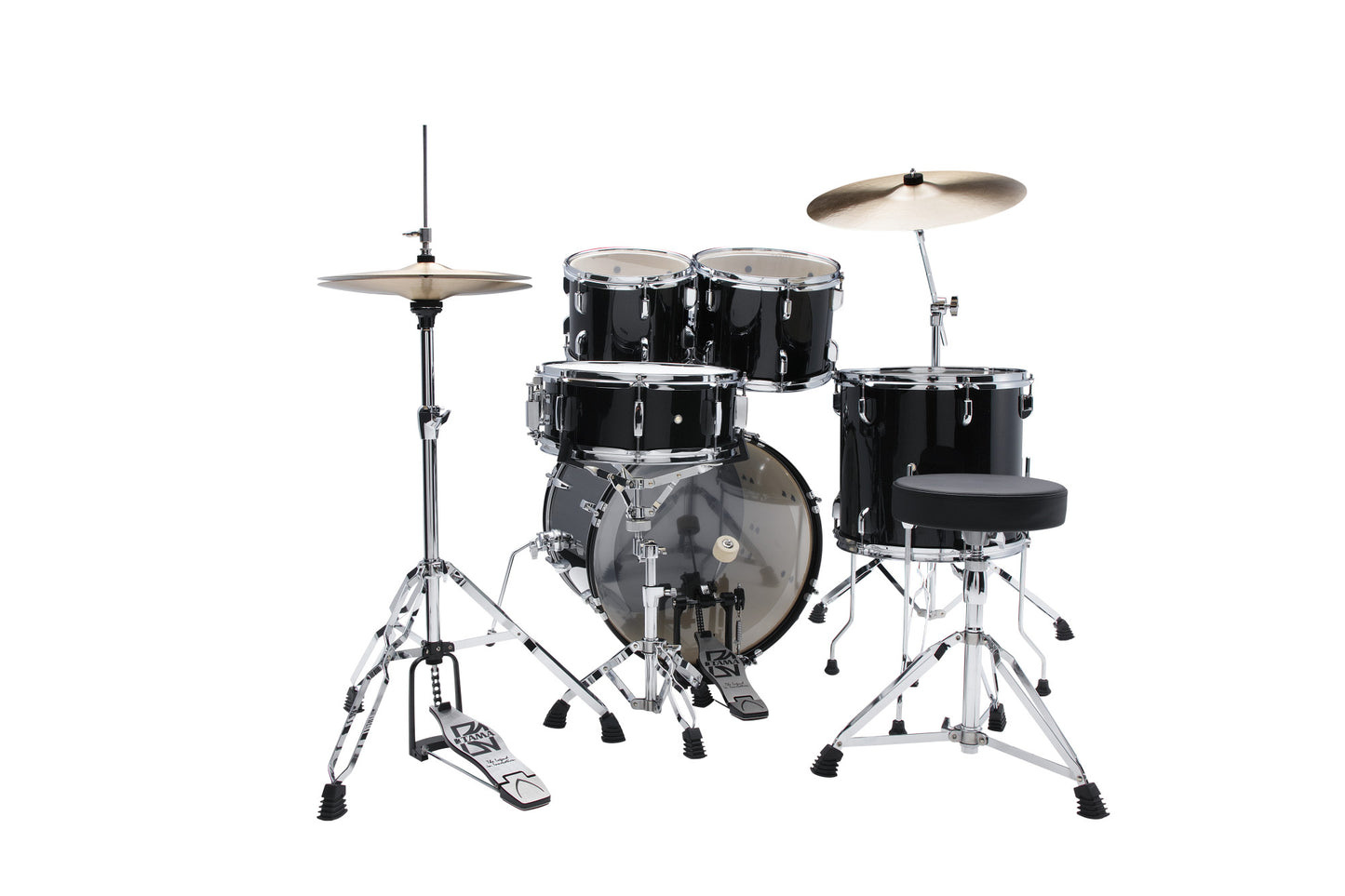 TAMA Stagestar Drum Set 5 teilig (20" BD) - Black Night Sparkle/Chrom HW + MEINL Cymbals BCS Cymbal Set