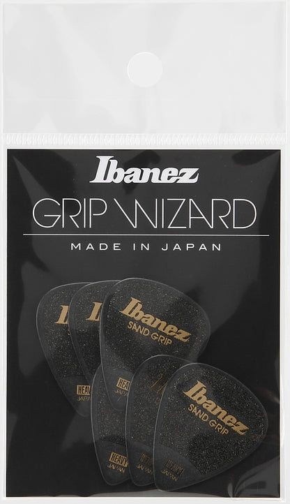 IBANEZ Grip Wizard Series Sand Grip Flat Pick - 6er Pack