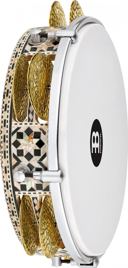 MEINL Percussion Artisan Edition Series Riq Drum - 8 3/4" White Pearl/Mosaic Royale