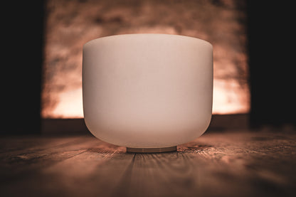 MEINL Sonic Energy White-Frosted Crystal Singing Bowl 10" - D4/Sacral Chakra/432 Hz