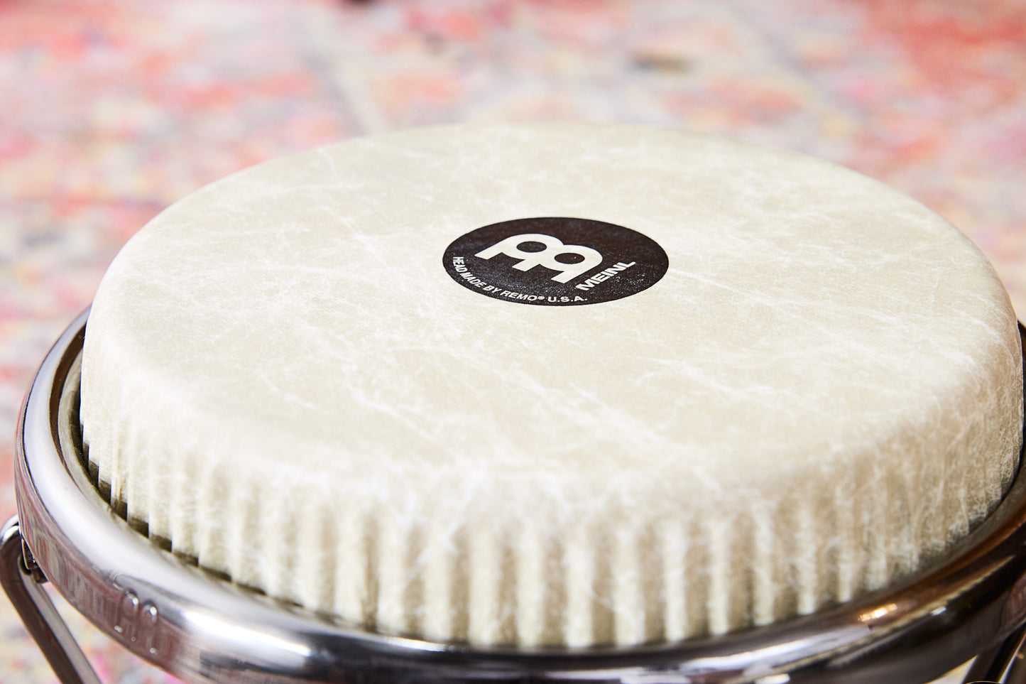 MEINL Percussion Artist Series Bongo Roberto Serrano, REMO® Fiberskyn Heads - 7" & 8 1/2" Pearl White