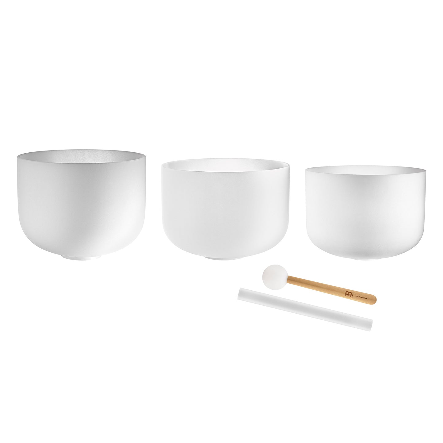 MEINL Sonic Energy 3-piece Crystal Singing Bowl Set, C3 / E3 / G3, 440 Hz