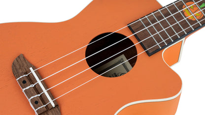 ORTEGA Custom Built Series Halloween Edition Concert Preamp Ukulele 4 String - Pumpkin Orange