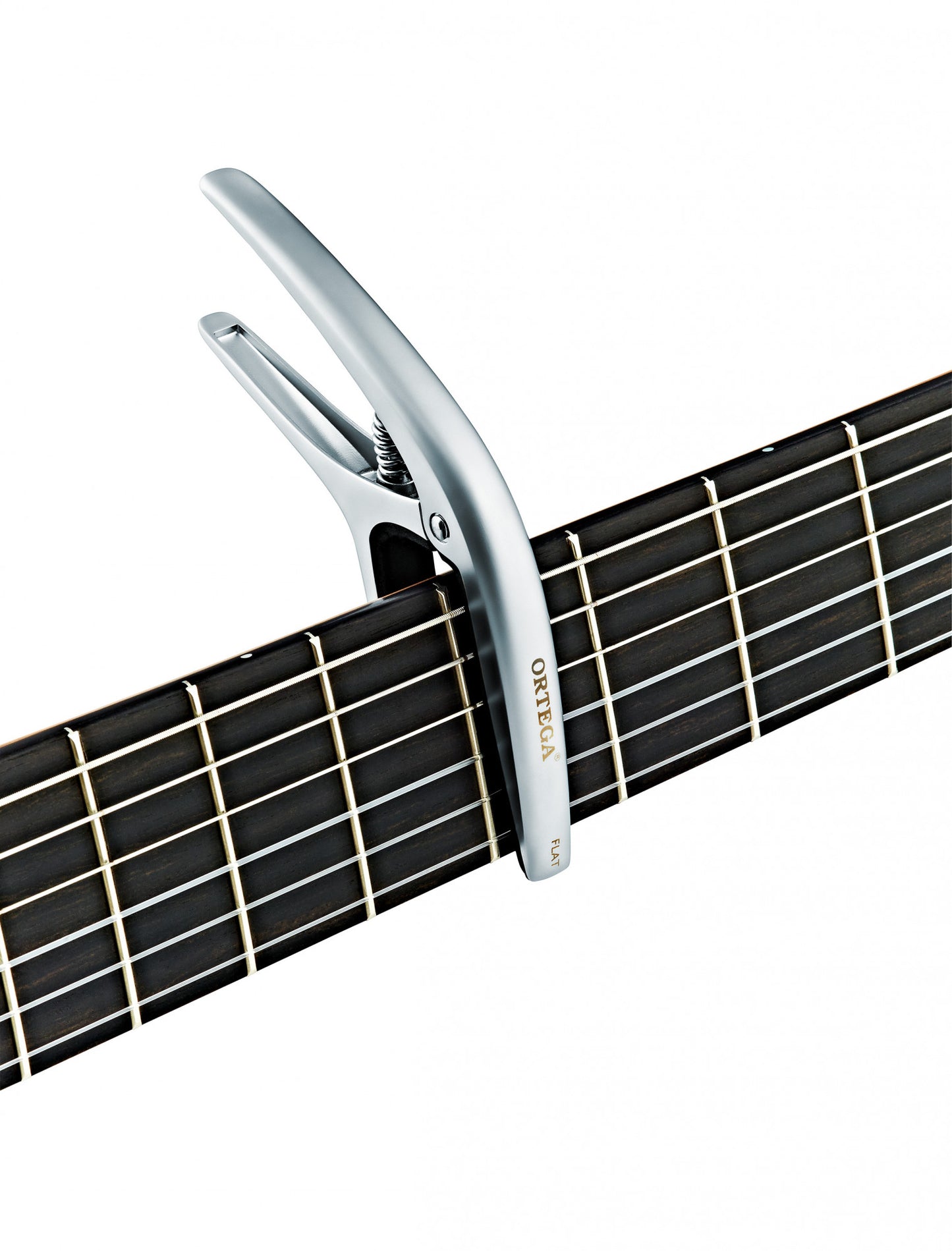 ORTEGA Curved/Flat Guitar Capo - Chrome