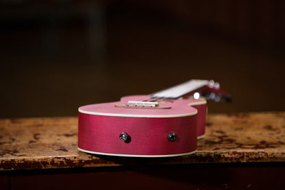 ORTEGA Earth Serie Konzert Preamp Ukulele 4 String - Raspberry Red