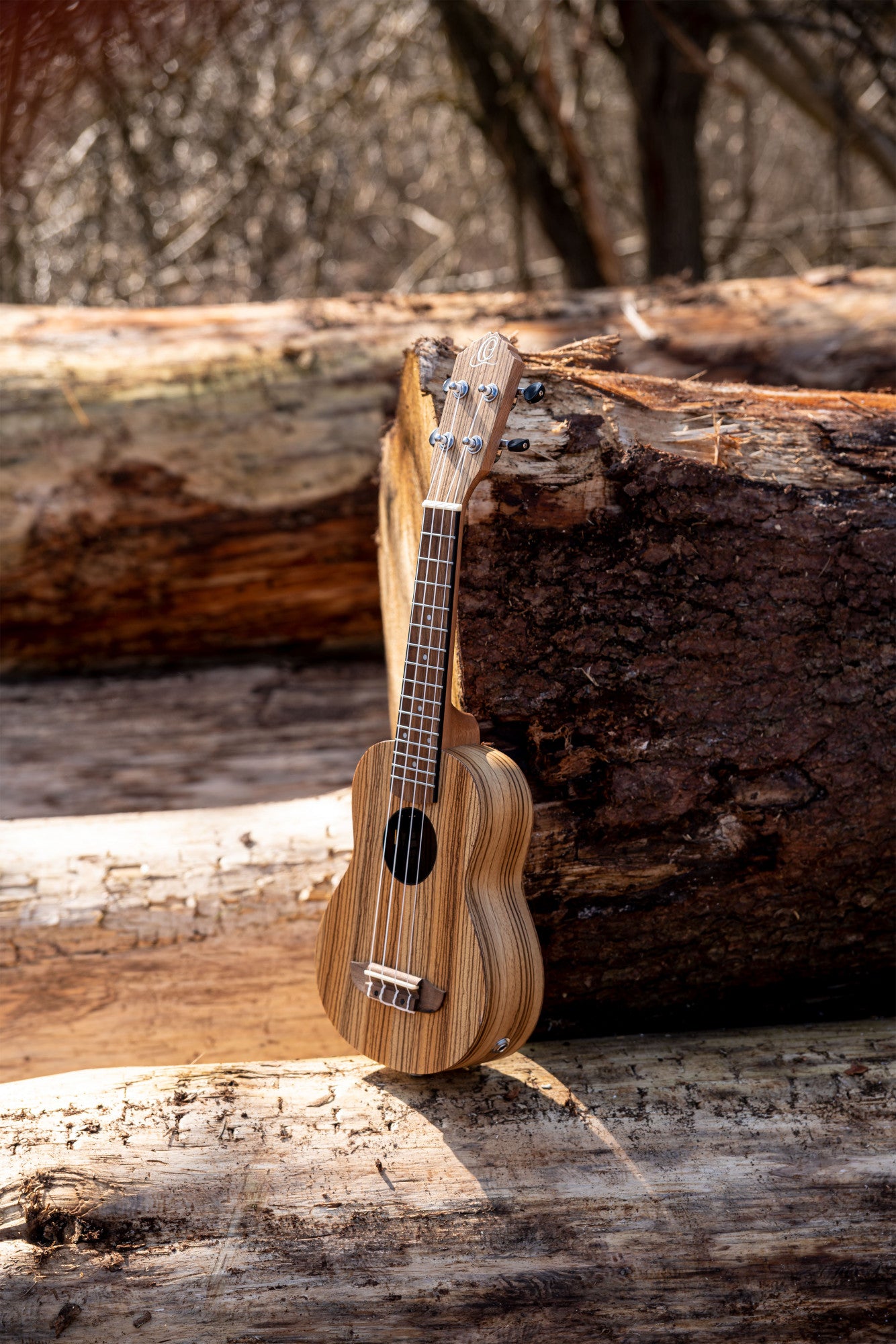 ORTEGA Timber Serie Sopran Preamp Ukulele 4 String - Zebrawood Natural + Bag