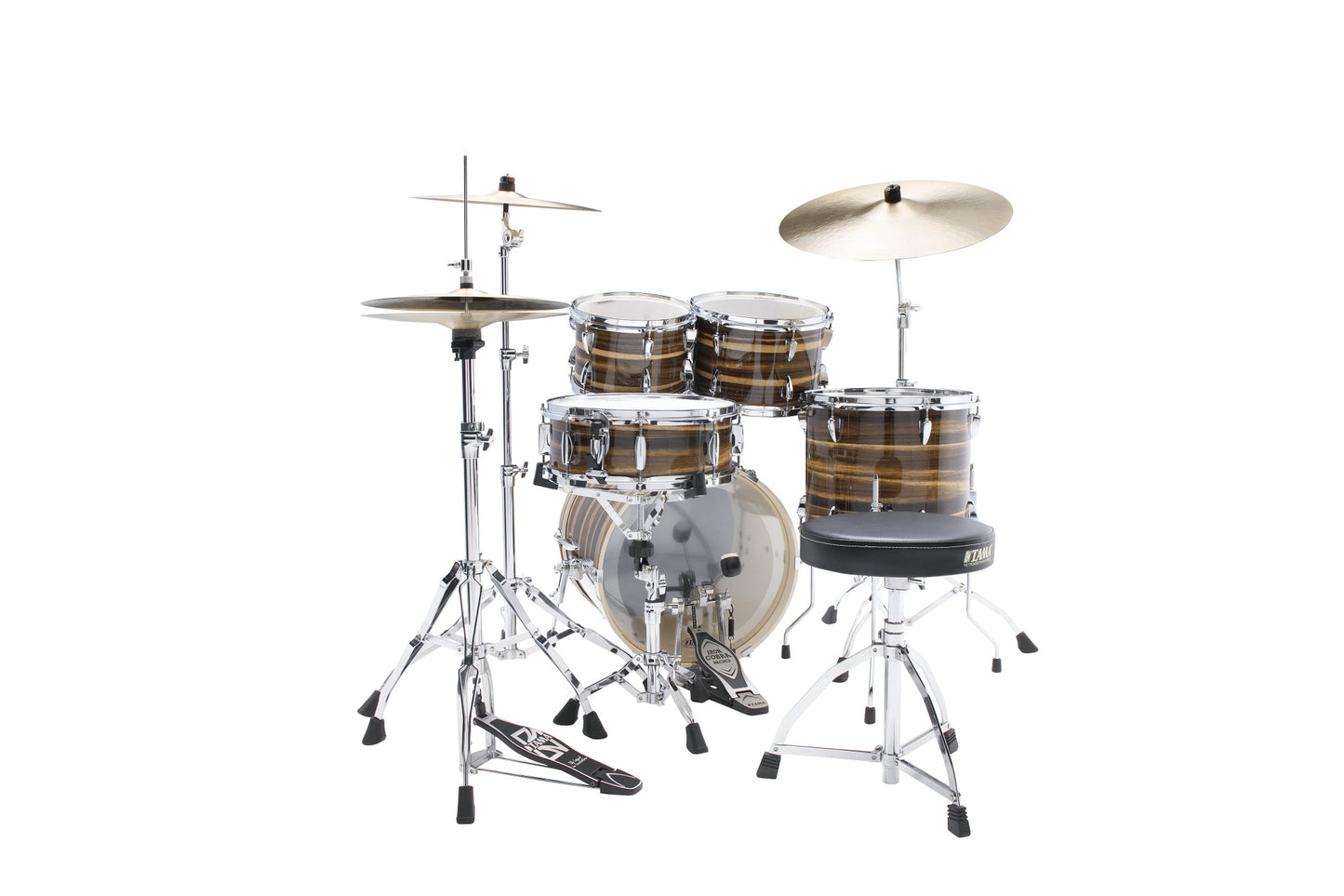 TAMA Imperialstar Drum Set 5 pcs - Coffee Teak Wrap/Chrome HW + MEINL Cymbals HCS Cymbal Kit/Stage Master Double-Braced Hardware Kit