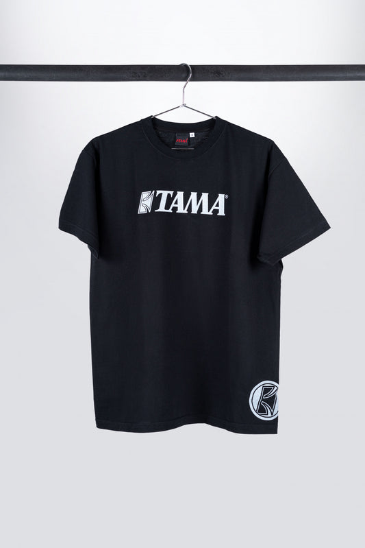 Tama t-shirt in black with white logo on chest