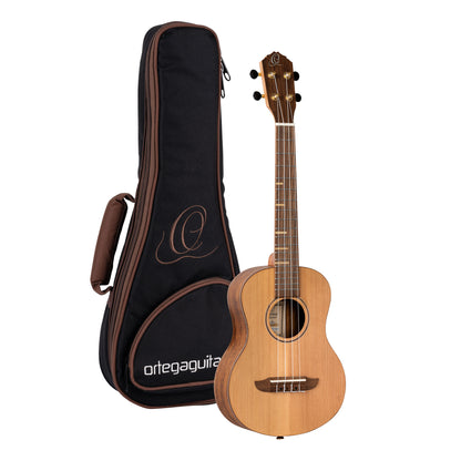 ORTEGA Timber Series Tenor Ukulele 4 String - Solid Cedar / Walnut Natural + Bag