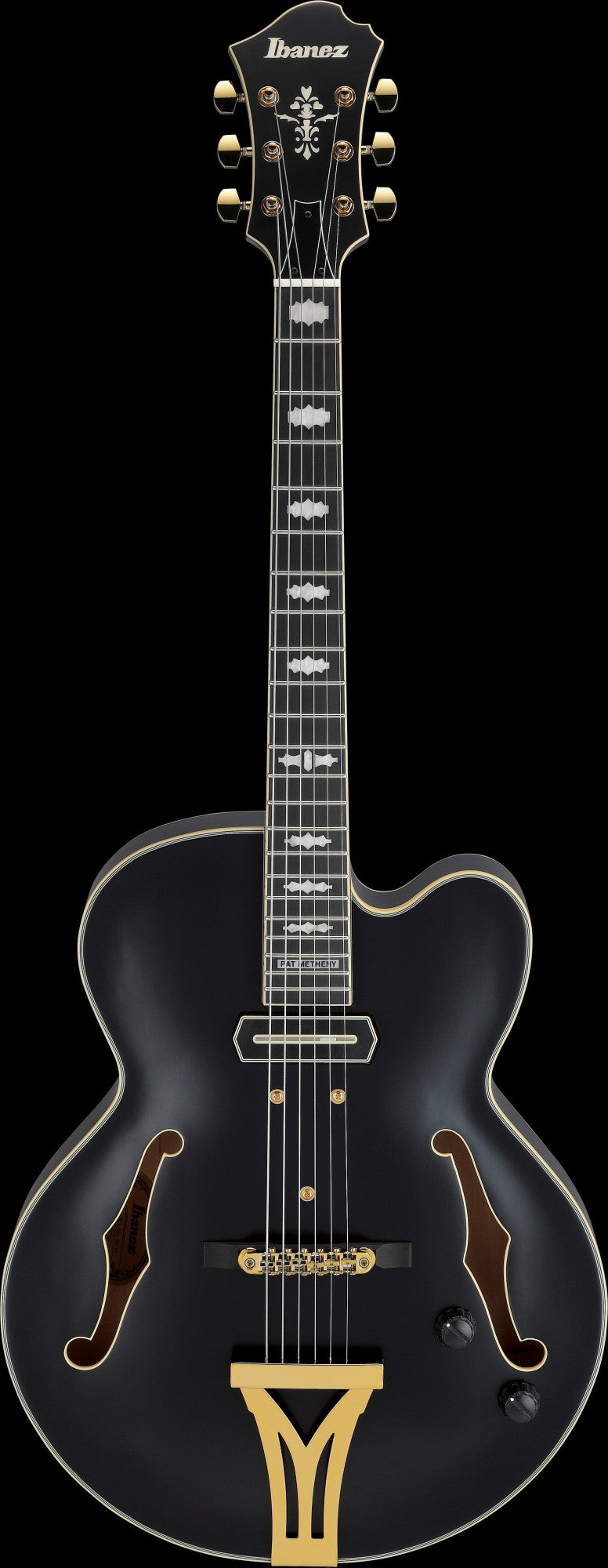 IBANEZ Pat Metheny Signature Hollow Body Guitar 6-String - Black Low Gloss + Case