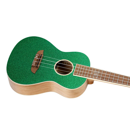 ORTEGA Element Serie Konzert Ukulele 4 String - Spruce / Catalpa Metallic Green + Bag