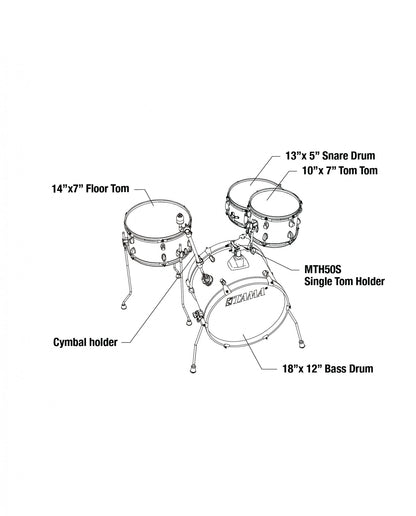 TAMA Club-Jam Shell Kit 4 teilig - Cream Marble Wrap/Chrom HW