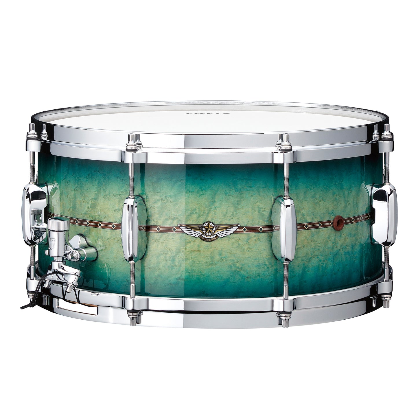 TAMA STAR Maple Factory Vault Snaredrum 14" x 6,5" - Cerulean Bird´s Eye Maple/Chrom HW - Outside Inlay